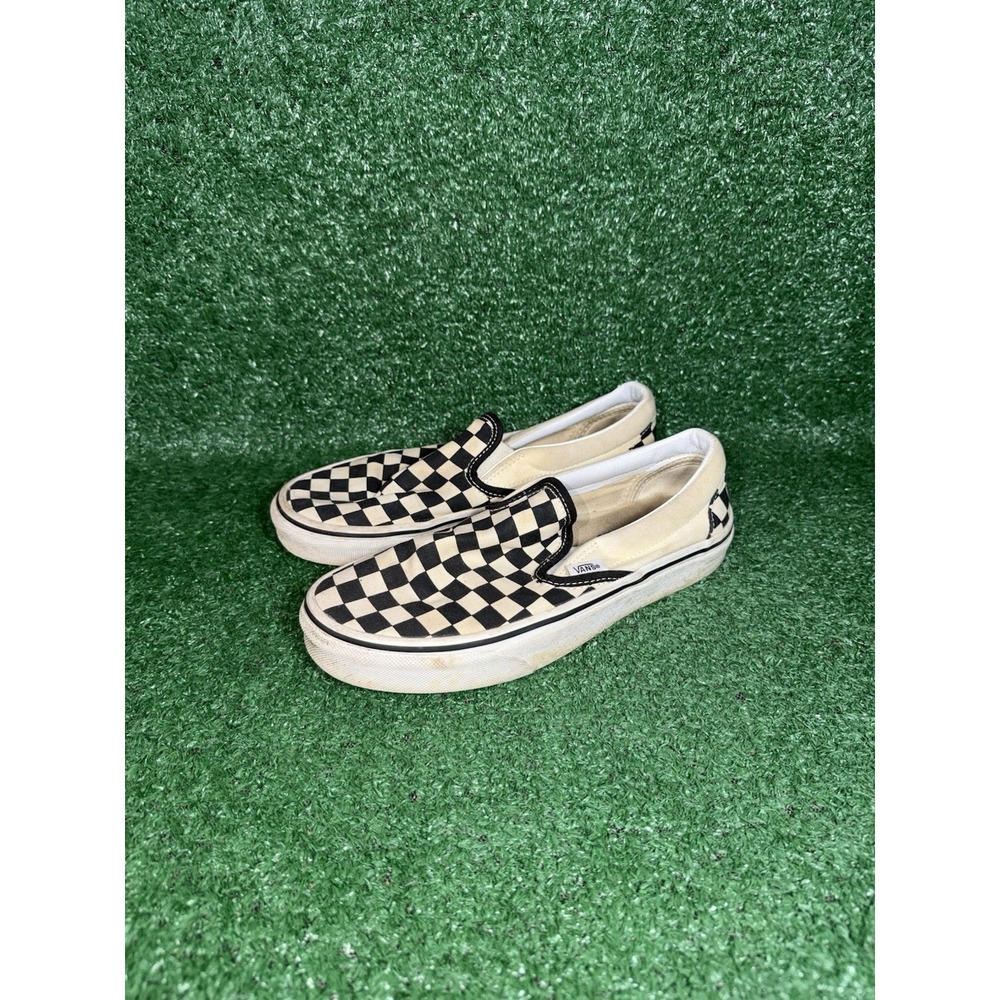 VANS Classic Slip-On Women Size 7.5 Black White Checkerboard Sneakers Skate Shoe - Picture 3 of 9